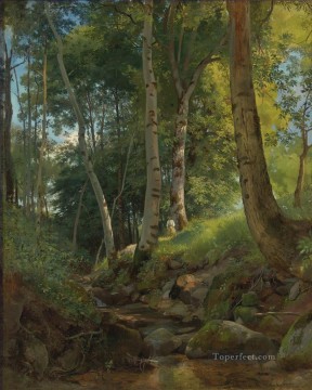 EL ARROYO paisaje clásico Bosque Ivan Ivanovich Pinturas al óleo